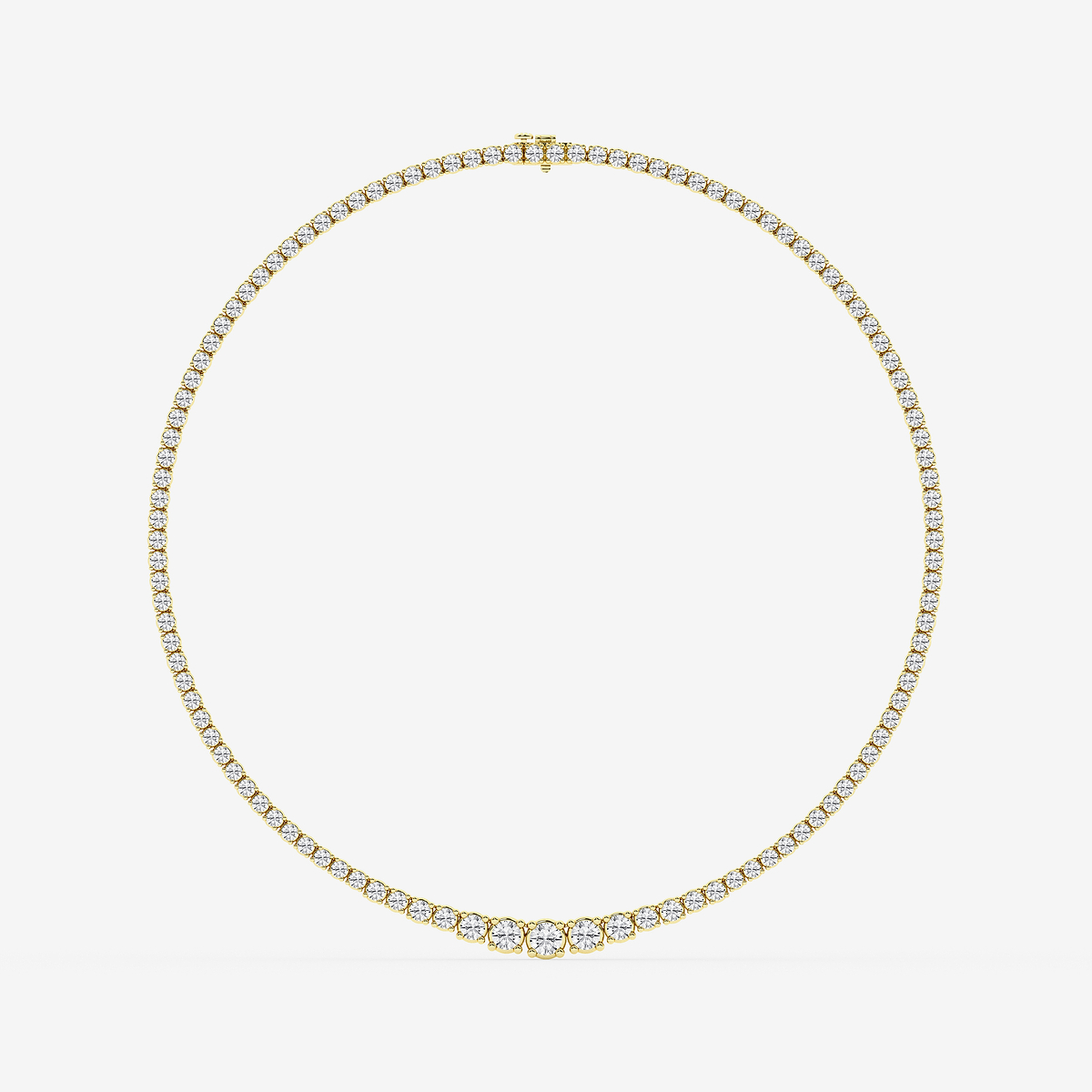 Additional Image 3 for  15 ctw Round Lab Grown Diamond Four Prong Graduated Tennis Necklace